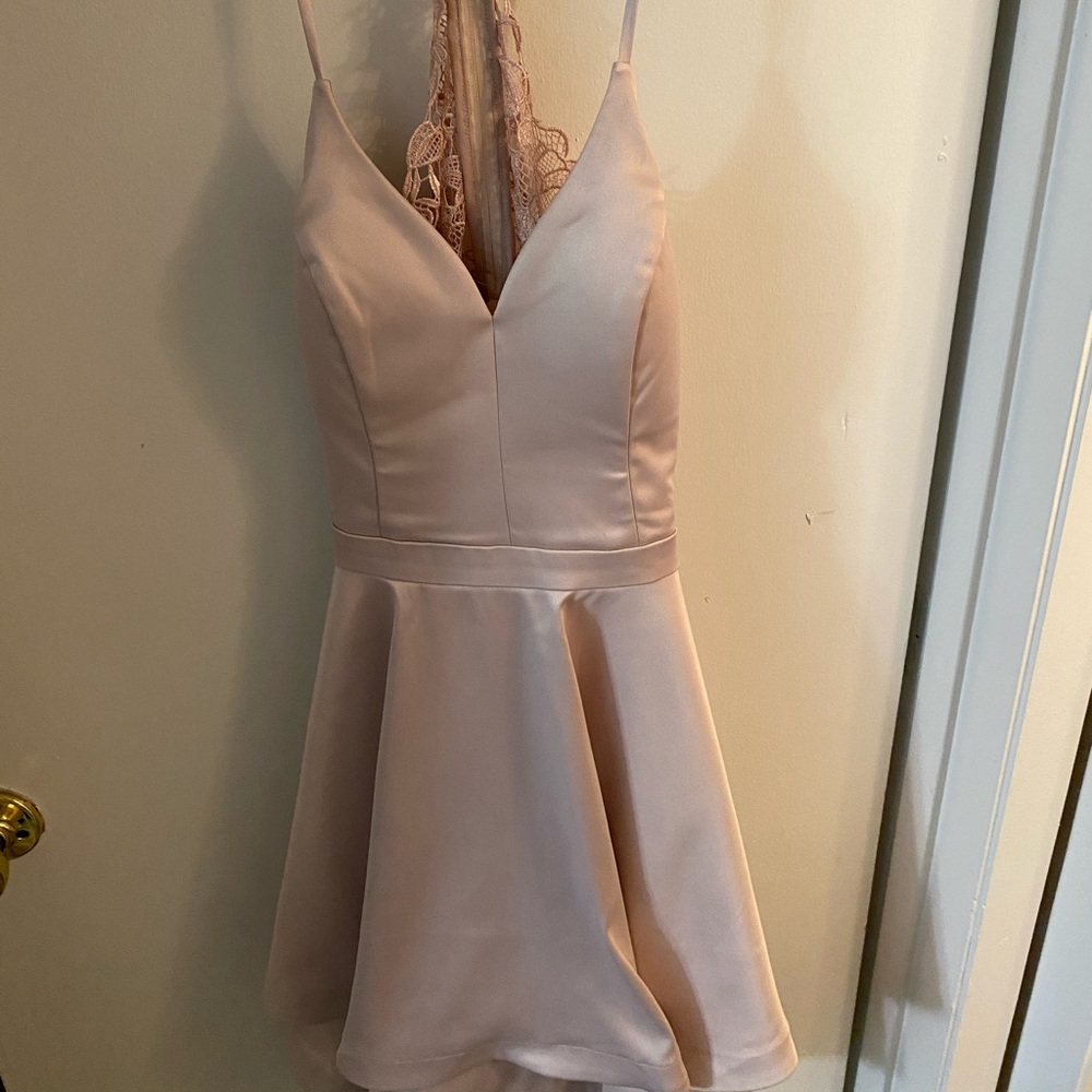 Blush pink sequin hearts dress